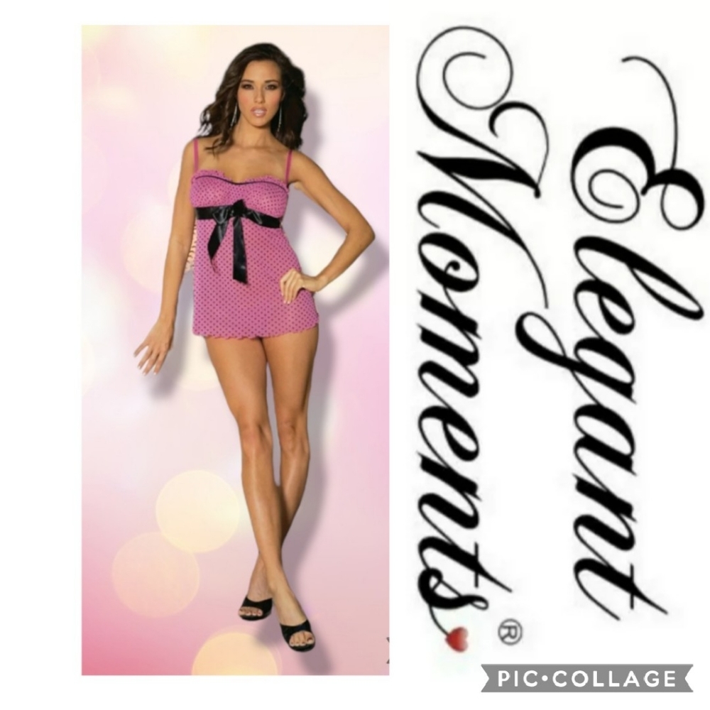 MEDIUM or LARGE pink pokadot babydoll